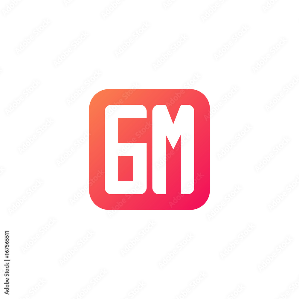 Initial letter GM, rounded letter square logo, modern gradient red color
Initial letter GM, rounded letter square logo, modern gradient red color