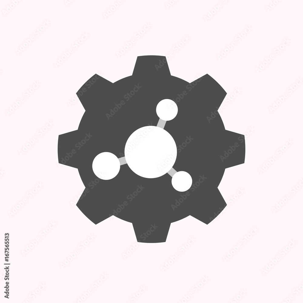 Isolated gear with an interconnected net sign Isolated gear with an interconnected net sign