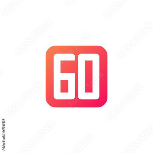 Initial letter GO, rounded letter square logo, modern gradient red color 