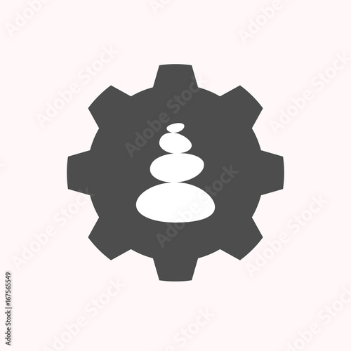 Isolated gear with  a stacked zen stones