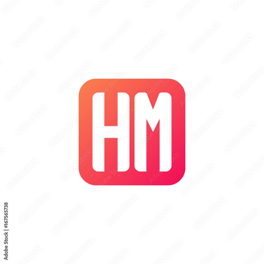Initial letter HM, rounded letter square logo, modern gradient red color
Initial letter HM, rounded letter square logo, modern gradient red color