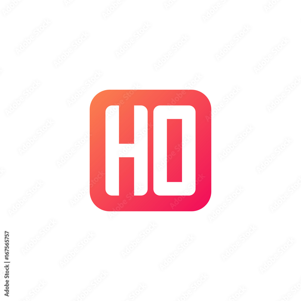 Initial letter HO, rounded letter square logo, modern gradient red color
Initial letter HO, rounded letter square logo, modern gradient red color