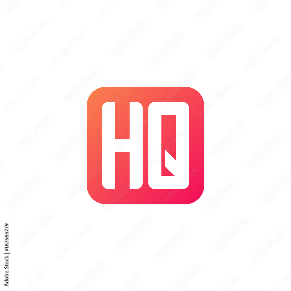 Initial letter HQ, rounded letter square logo, modern gradient red color
Initial letter HQ, rounded letter square logo, modern gradient red color