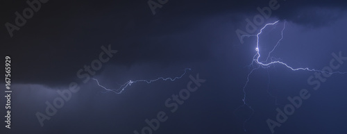Powerful Lightning Strikes ,colorful thunder sky