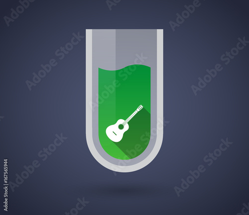 Chemical test tube with  a six string acoustic guitar