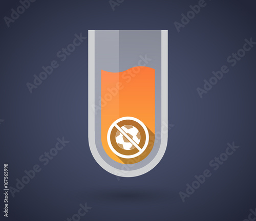 Chemical test tube with  a soccer ball  in a not allowed signal