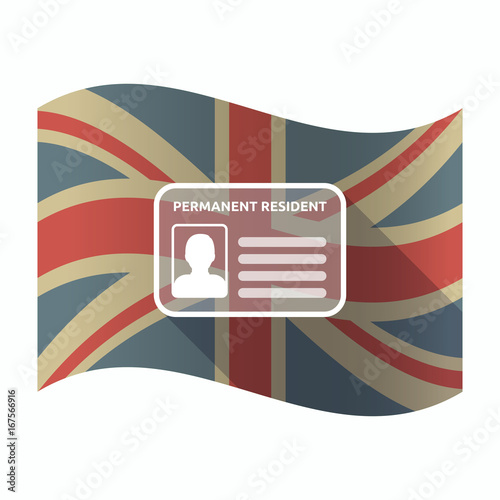 Isolated UK flag with  a green card
