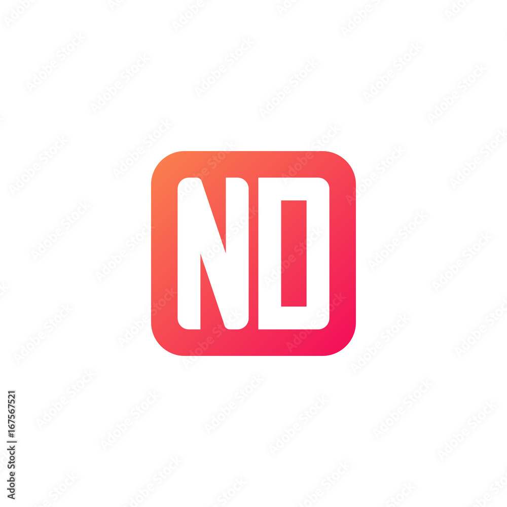 Initial letter ND, rounded letter square logo, modern gradient red color
Initial letter ND, rounded letter square logo, modern gradient red color