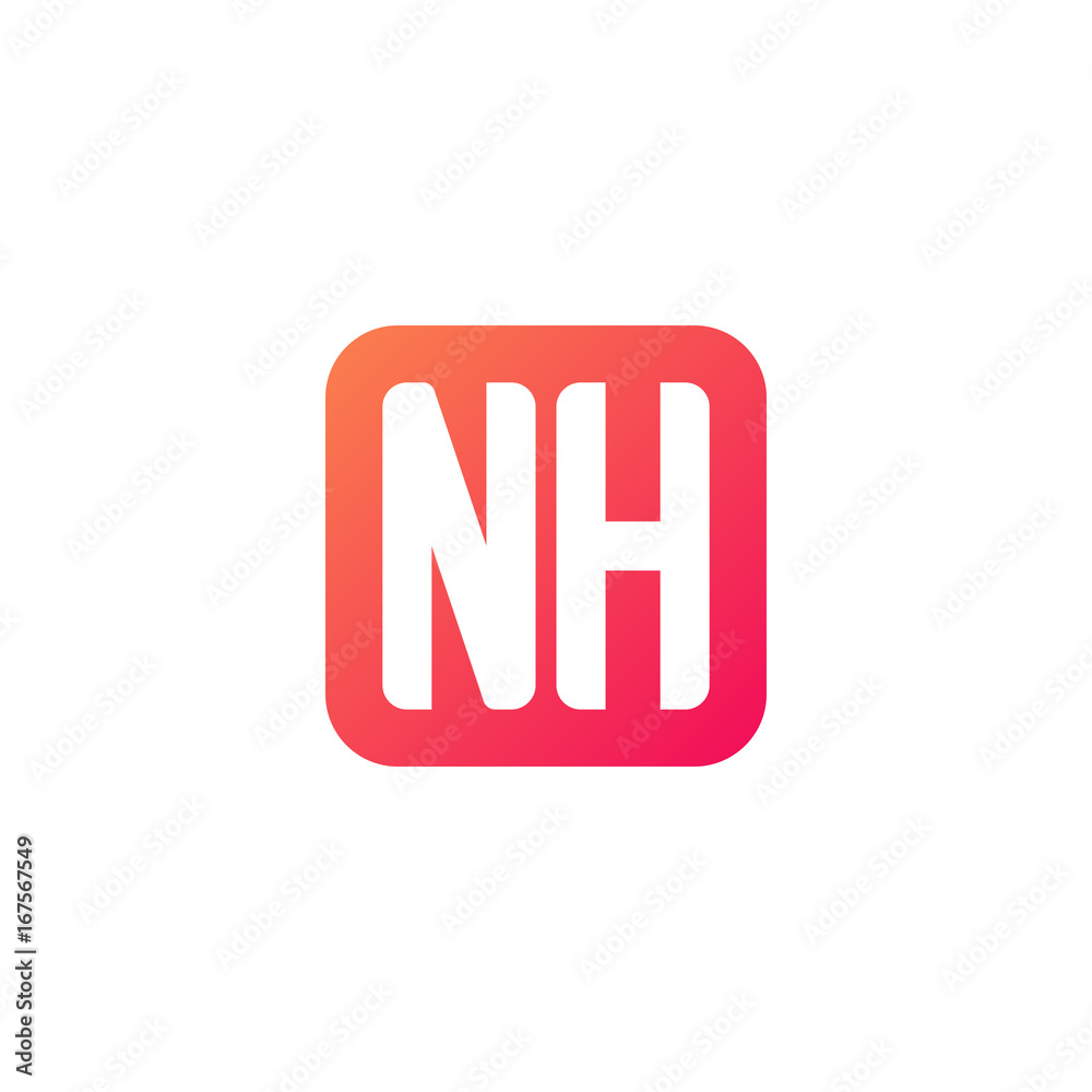 Initial letter NH, rounded letter square logo, modern gradient red color
Initial letter NH, rounded letter square logo, modern gradient red color