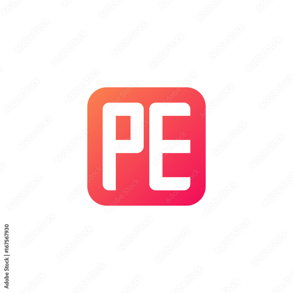 Initial letter PE, rounded letter square logo, modern gradient red color
Initial letter PE, rounded letter square logo, modern gradient red color