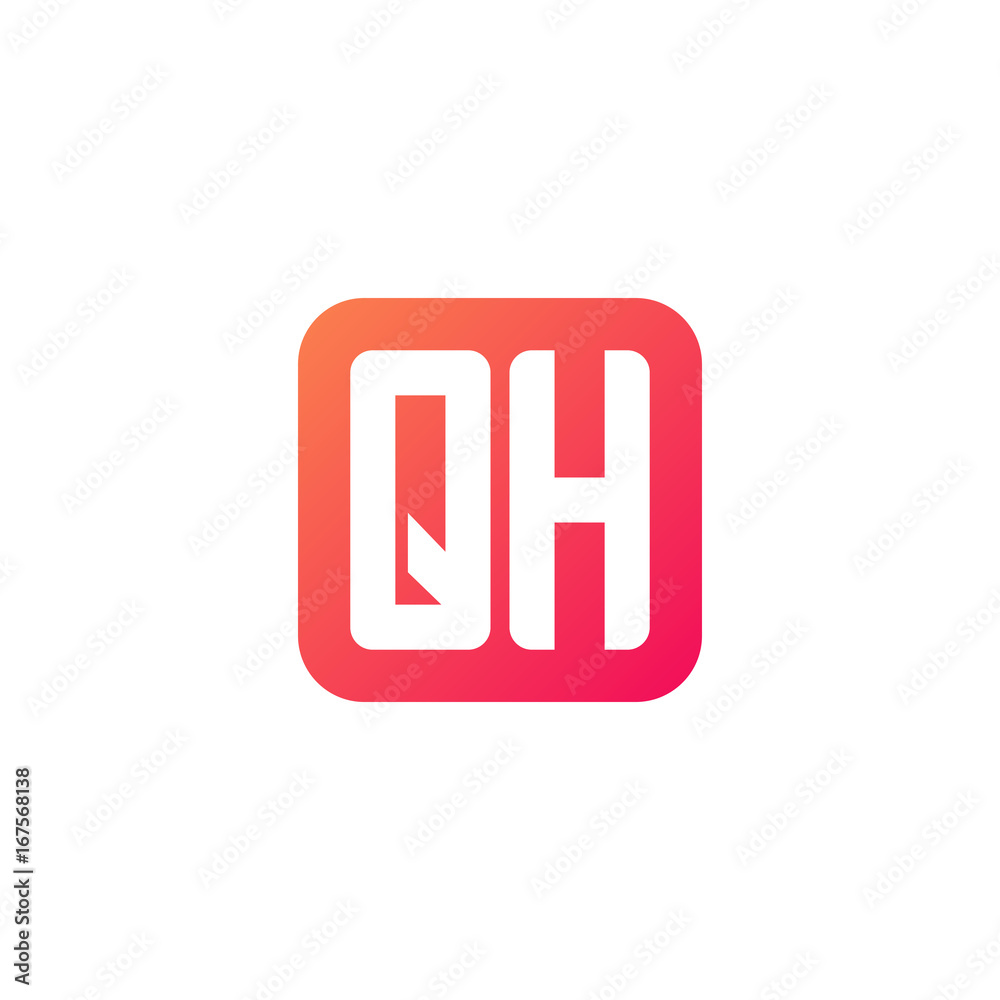 Initial letter QH, rounded letter square logo, modern gradient red color
Initial letter QH, rounded letter square logo, modern gradient red color