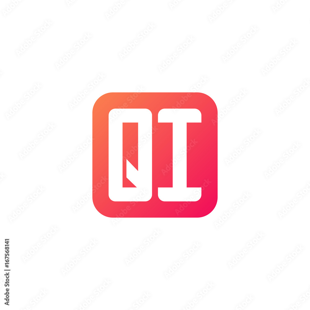 Initial letter QI, rounded letter square logo, modern gradient red color
Initial letter QI, rounded letter square logo, modern gradient red color