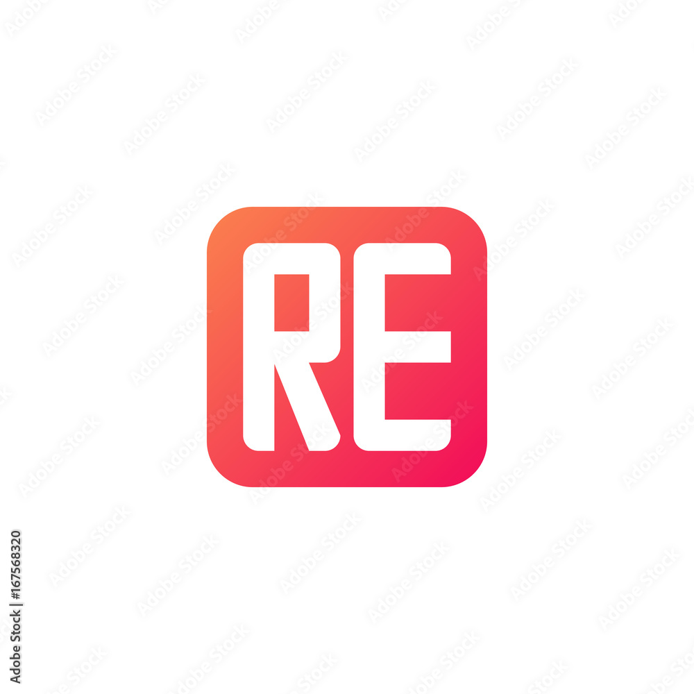 Initial letter RE, rounded letter square logo, modern gradient red color
Initial letter RE, rounded letter square logo, modern gradient red color