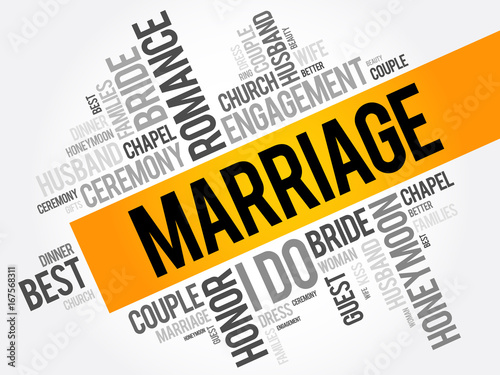 Marriage word cloud collage, concept background