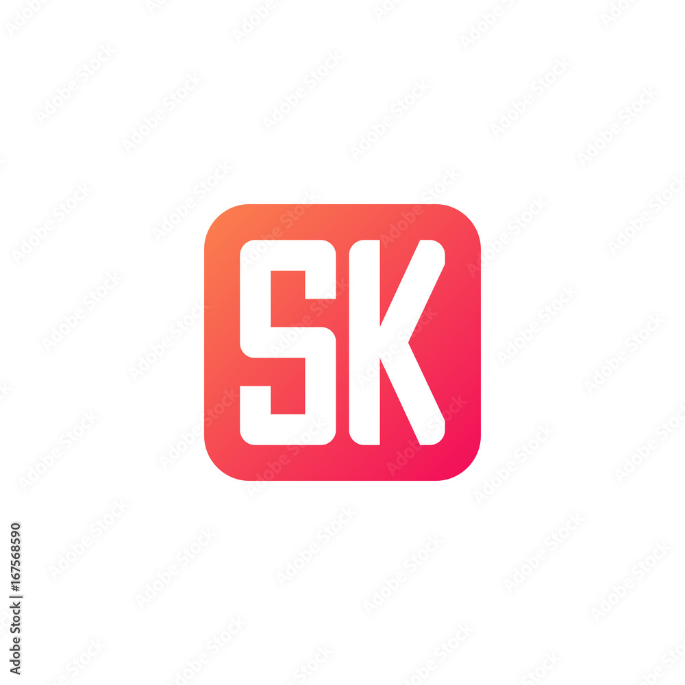 Initial letter SK, rounded letter square logo, modern gradient red color
Initial letter SK, rounded letter square logo, modern gradient red color