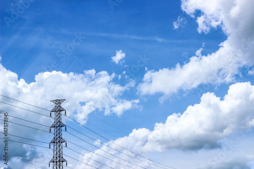 Electric tower sky background