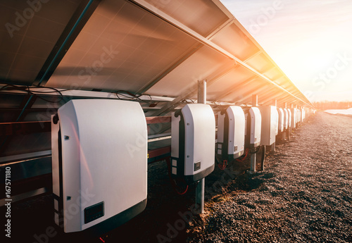 Cuadro en lienzo Solar energy panels. Power station. Energy