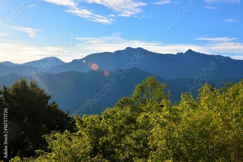 Sun rising, Alishan mountains in Taiwan