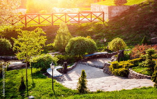 Landscape design. Beautiful background. Nature. Park photo