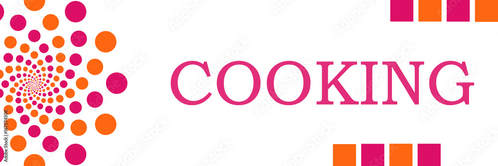 Cooking Pink Orange Dots Circular Horizontal Cooking Pink Orange Dots Circular Horizontal