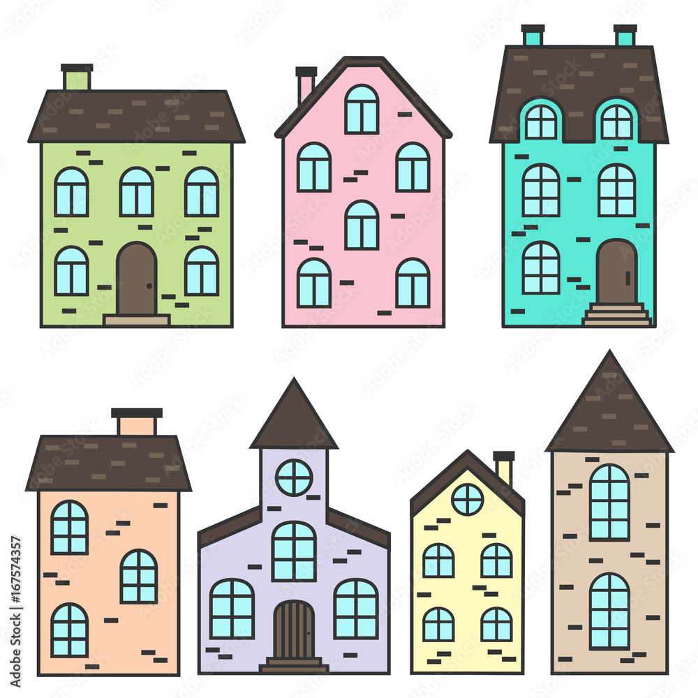 Colorful houses set