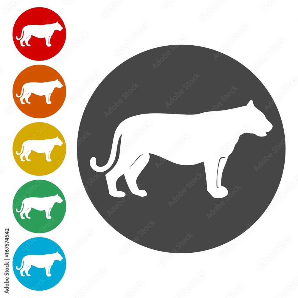 Obraz premium Panther, Cat ikona designu - ilustracja