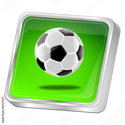 Button with Soccer ball - 3D illustration