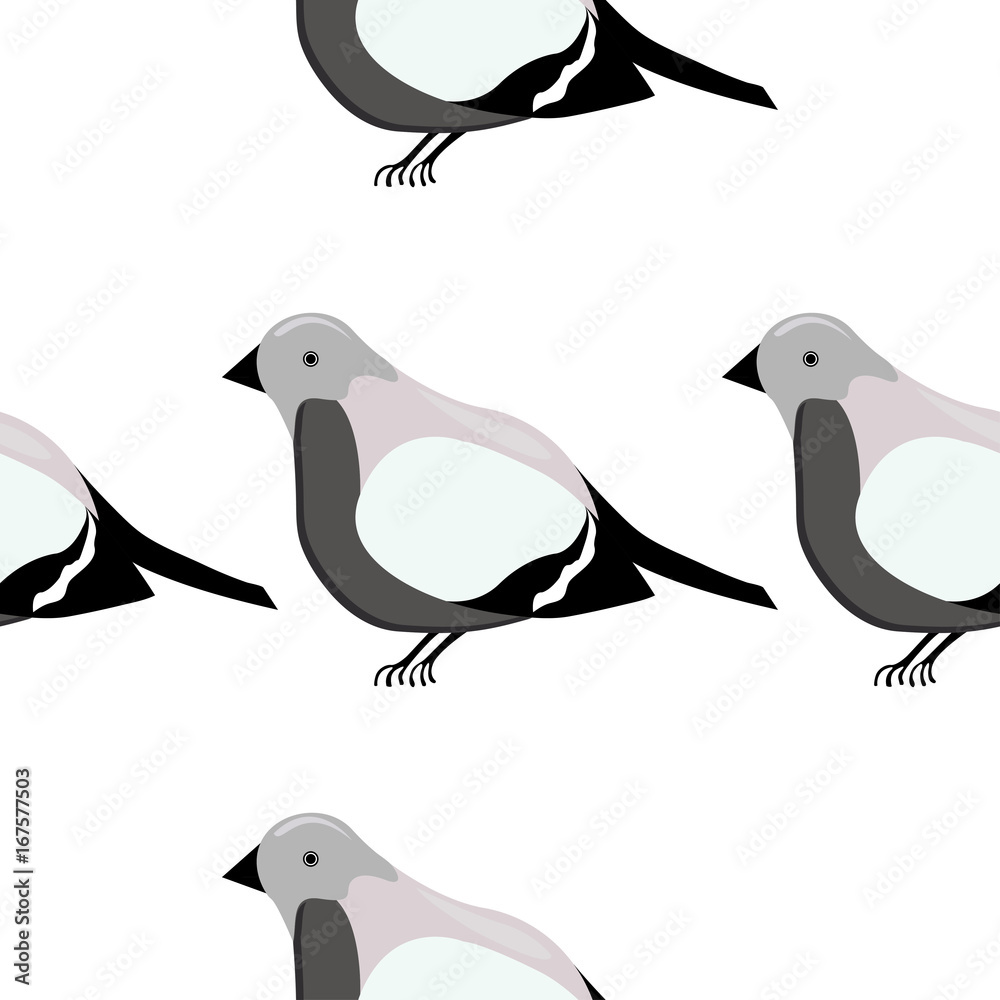 Obraz premium Bullfinch, seamless pattern 3