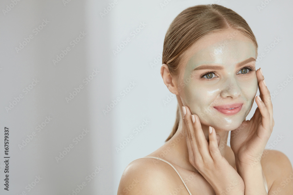 Peeling Beauty Mask. Female Applying Peel Off Mask On Face Peeling Beauty Mask. Female Applying Peel Off Mask On Face