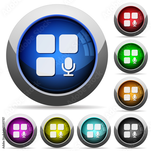 Component recording round glossy buttons