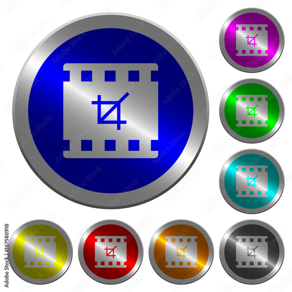 Crop movie luminous coin-like round color buttons Crop movie luminous coin-like round color buttons