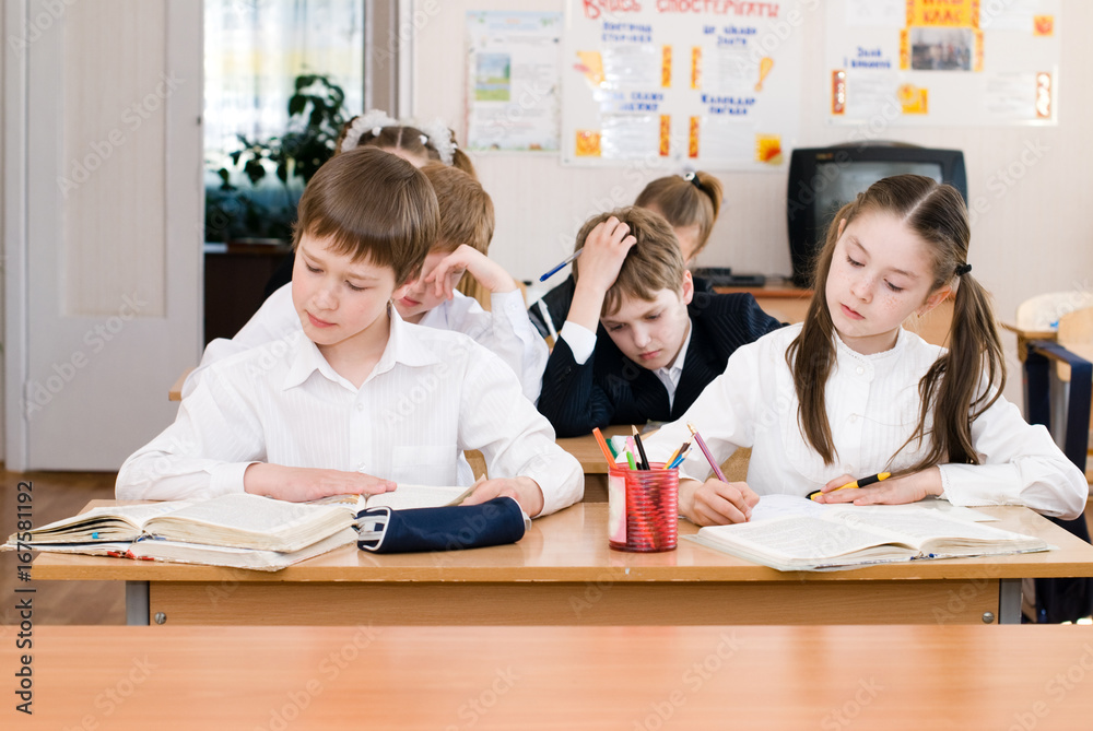 Education concept - School Students at the class - Back to school Education concept - School Students at the class - Back to school