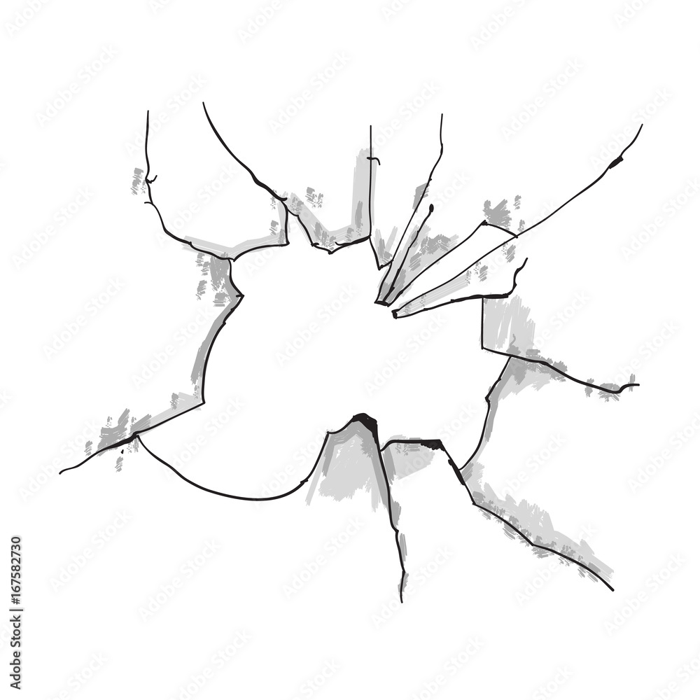 Naklejka premium Broken glass illustration, fully editable vector