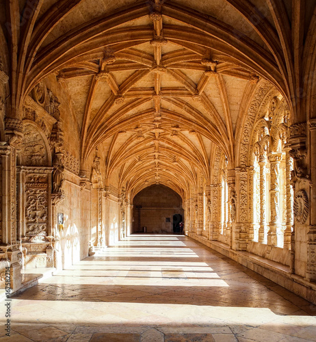 Cloisters of the Jeronimos Monastery in Lisbon  Portugal