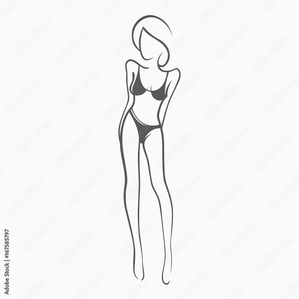 Sexy fitness naked girl with a chic figure. Intimate sexy lady, model in a pose. Lovely ass In swimsuit, panties. Drawn graphics for design, Abstraction background Sexy fitness naked girl with a chic figure. Intimate sexy lady, model in a pose. Lovely ass In swimsuit, panties. Drawn graphics for design, Abstraction background