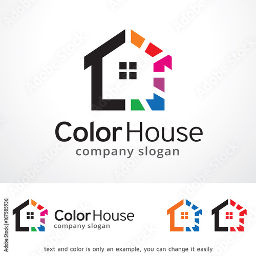 Color House Logo Template Design Vector, Emblem, Design Concept, Creative Symbol, Icon