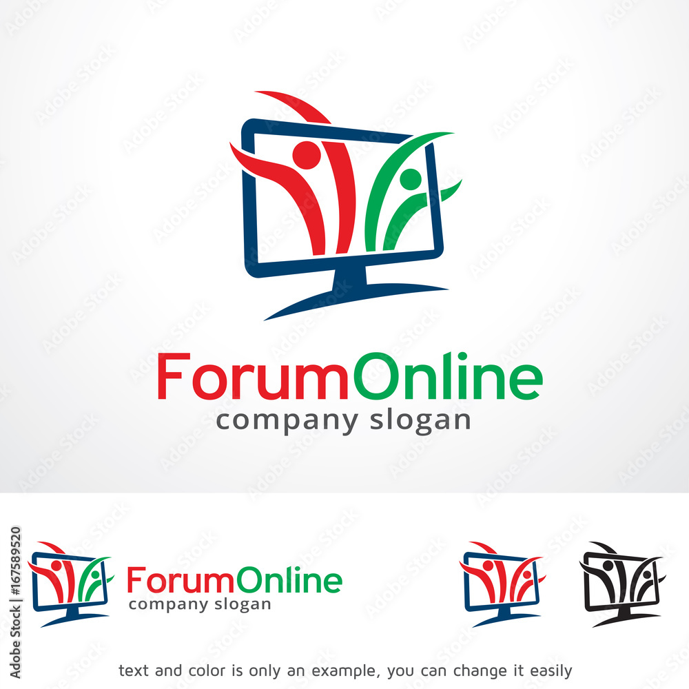 Obraz premium Forum Online Logo Template Design Vector, Emblem, Design Concept, Creative Symbol, Icon