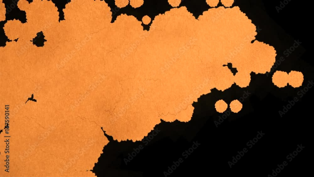Salpicaduras o borrones de tinta  con textura de papel o carton viejo en tono ocre que posteriormente se deshace