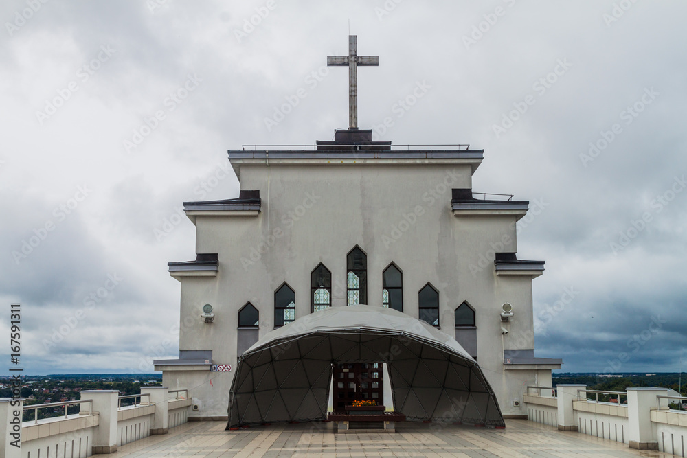 Roof of Christ's Resurrection Basilica in Kaunas, Lithuania.