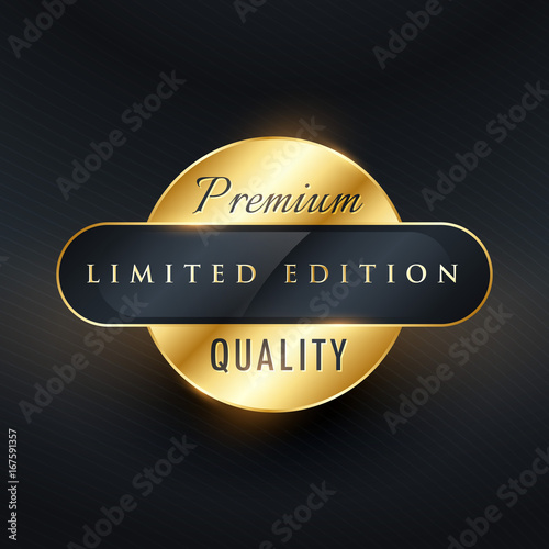 premium limited edition golden label or badge design