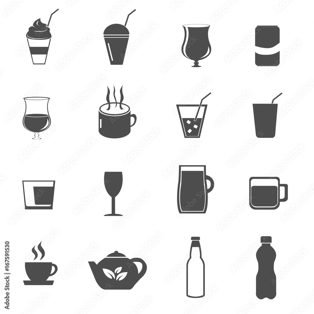 drink and beverage icons set vector drink and beverage icons set vector