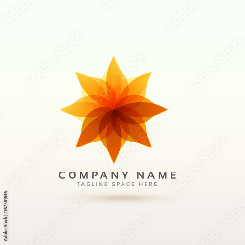abstract orange flower logo concept design