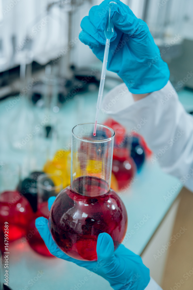 Science technician at work in the laboratory. Science technician at work in the laboratory.