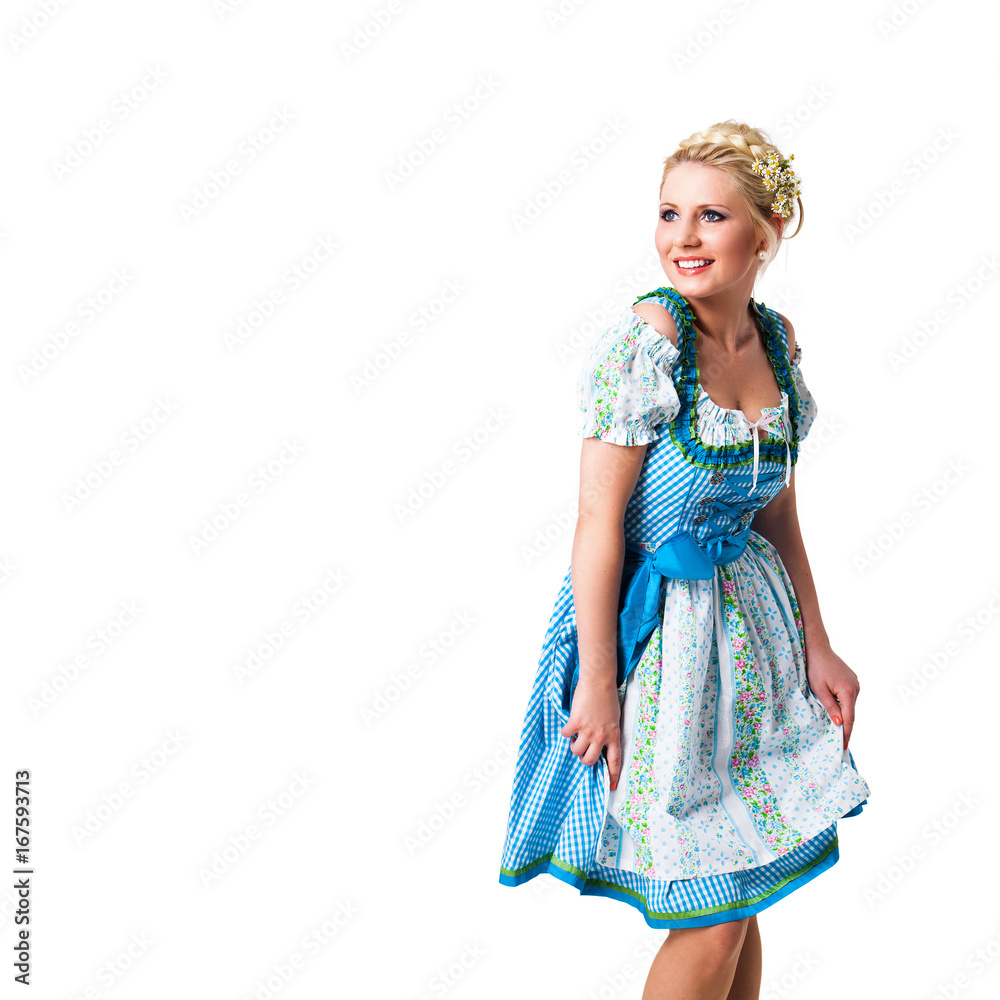 junge blonde Frau im Dirndl 