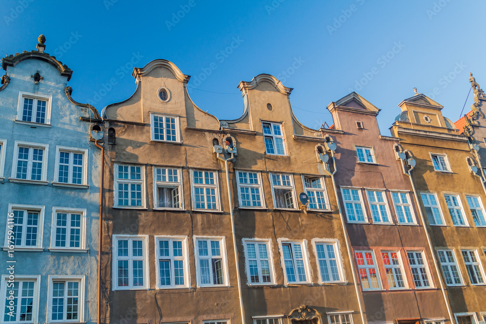 Historic houses at Dlugi Targ square in Gdansk, Poland