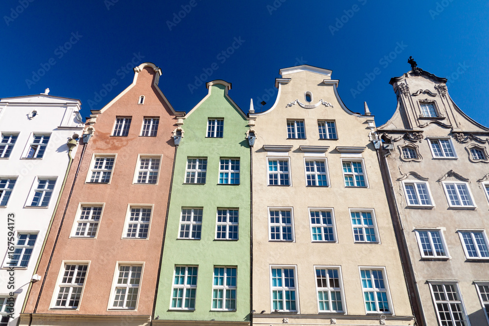 Fototapeta premium Historic houses at Dlugi Targ square in Gdansk, Poland