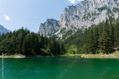 The green waters of "Grüner See" in Austria