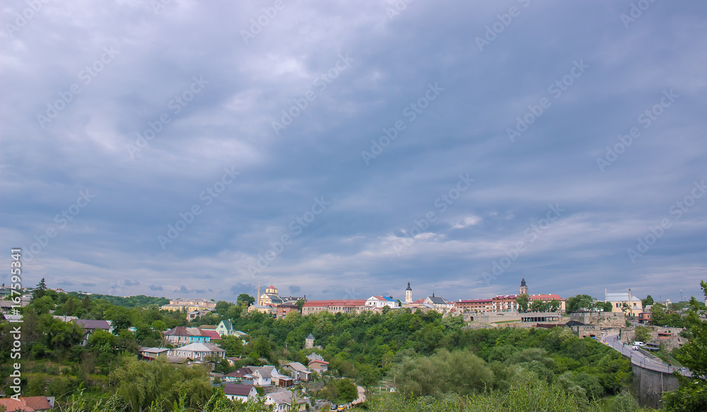 Beautiful summer panorama of old town