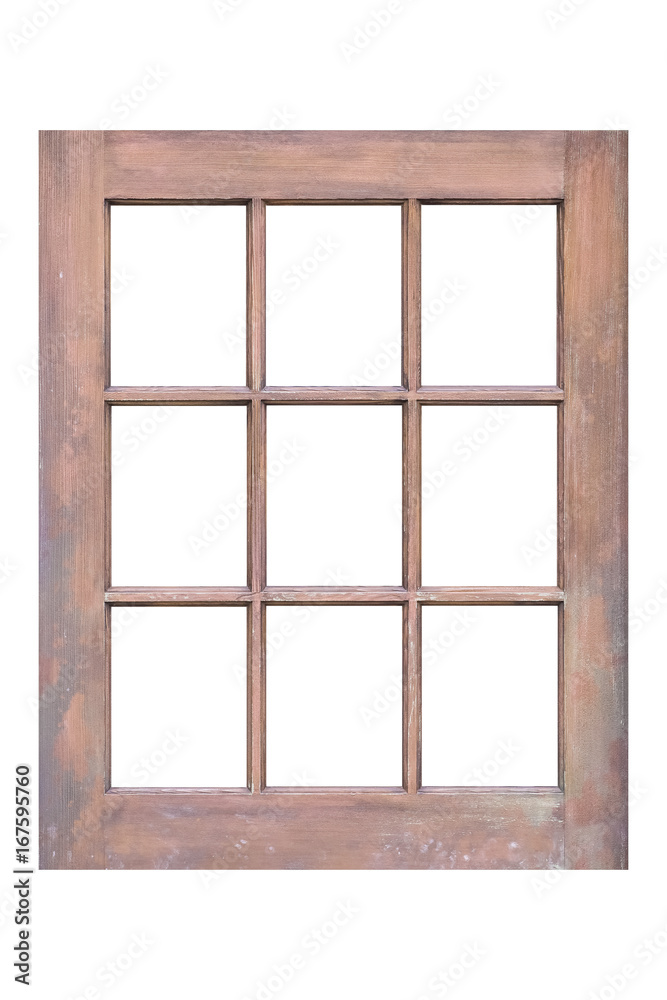 Wood window frame isolated on white background Wood window frame isolated on white background