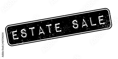 Estate Sale rubber stamp. Grunge design with dust scratches. Effects can be easily removed for a clean, crisp look. Color is easily changed.